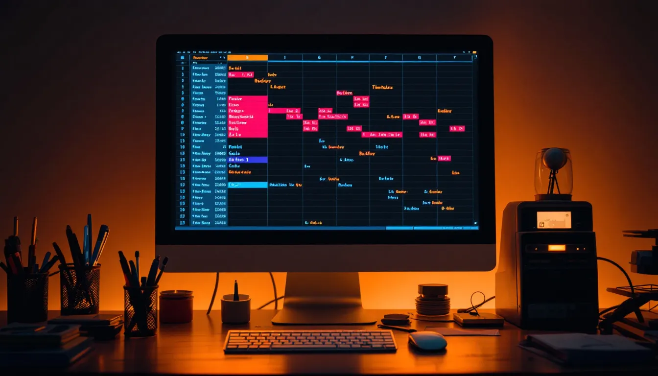 Tableau Excel illustrant une stratégie rétro avec diverses données et graphiques.